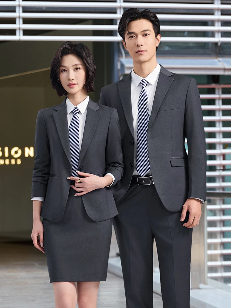 Gray Suit Set Formal Workwear - Winter Clothing Store 评论和价格