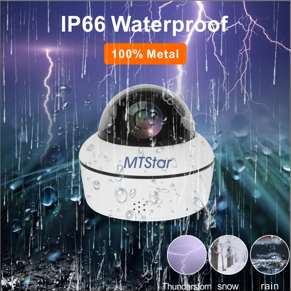 MTStar 2022 New With PoE 5MP Network Security Dome IP PTZ Camera CCTV Vandal-proof NIGHT VISION IR 20m Zoom 5X Outdoor