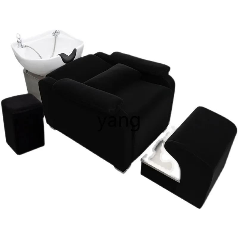 LMM high-end shampoo bed hair salon special semi-lying shampoo bed ceramic basin shampoo bed