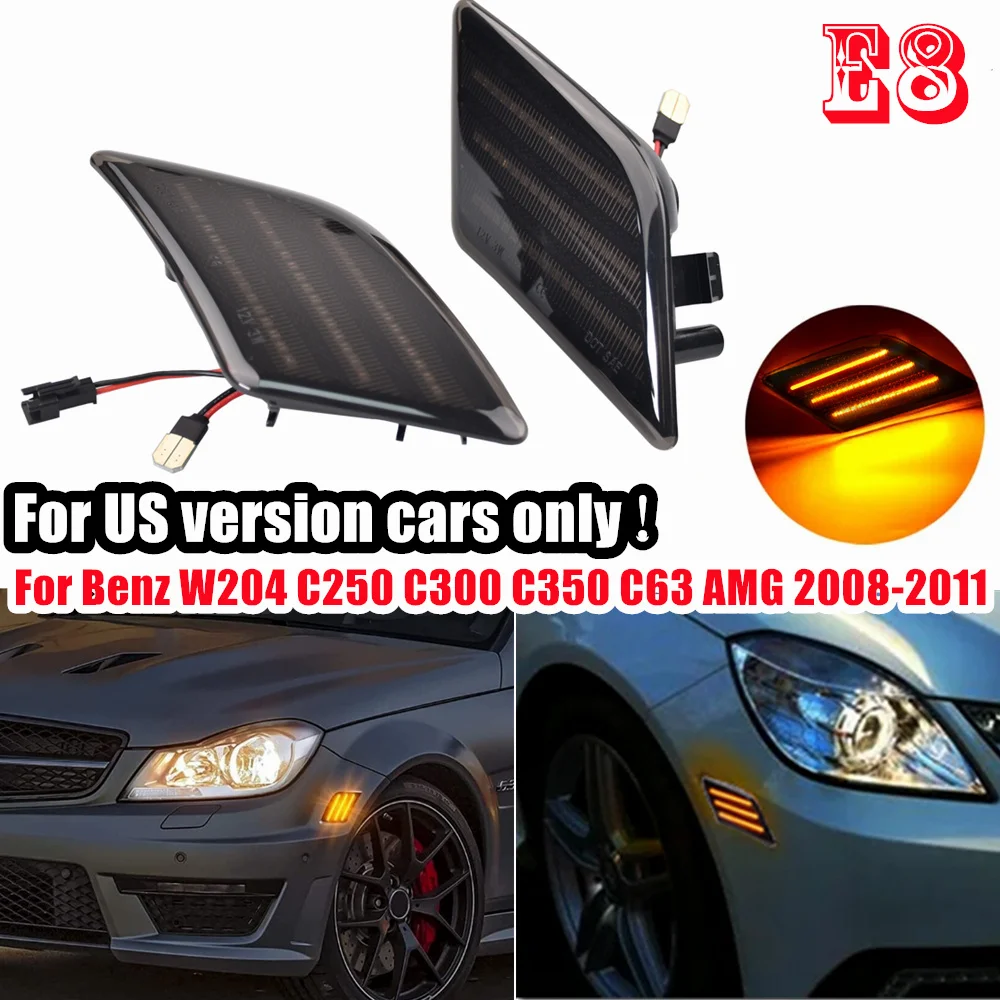 Car Accessories For Mercedes Benz W204 C250 C300 C350 C63 AMG Sedan/Coupe LED Side Marker Lights