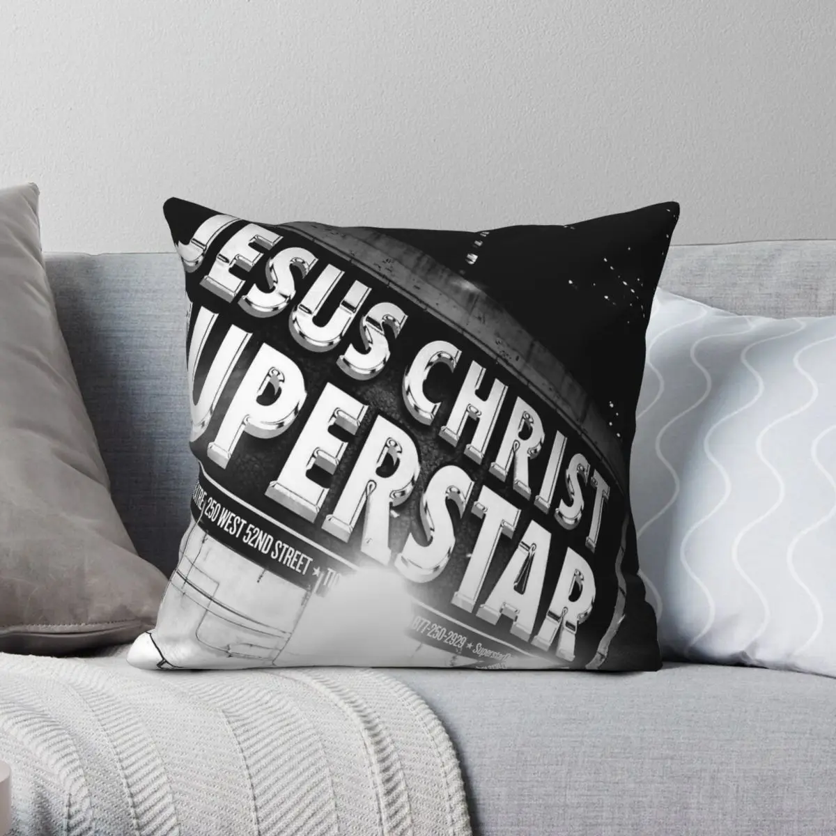 Jesus Christ Super Star Square Pillowcase Polyester Linen Velvet Printed Zip Decorative Bed Cushion Cover 18