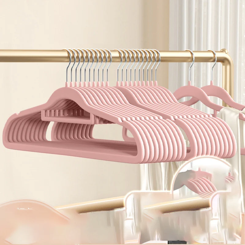 

10pcs Velvet Hanger Non-slip Adult Coat Hanger Clothes Organizer Drying Clothes Wardrobe Space Save Racks Display Organizador