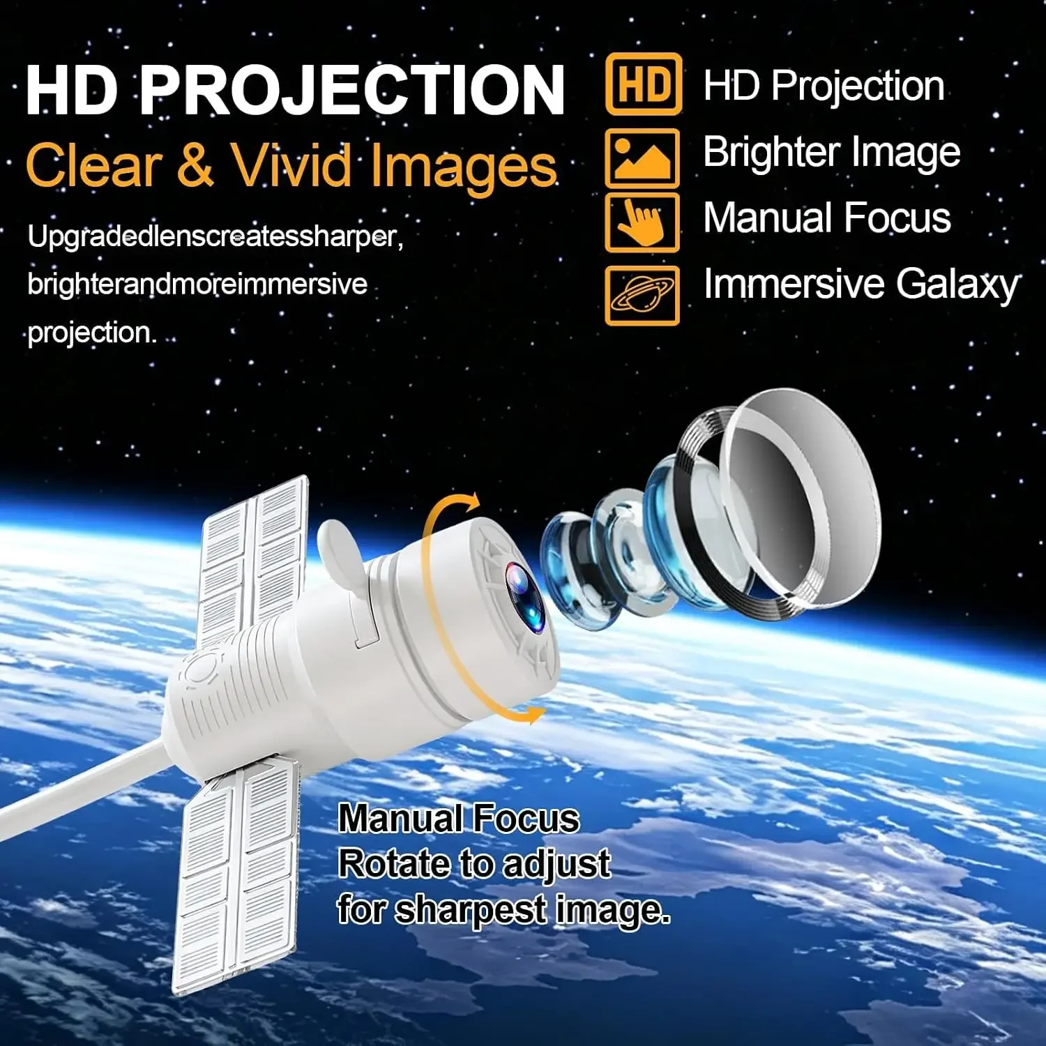 USB Astronaut Starry Sky Projector Moon Night Light for Car Bedroom, Creative Live Streaming Background Atmosphere Lamp Gift