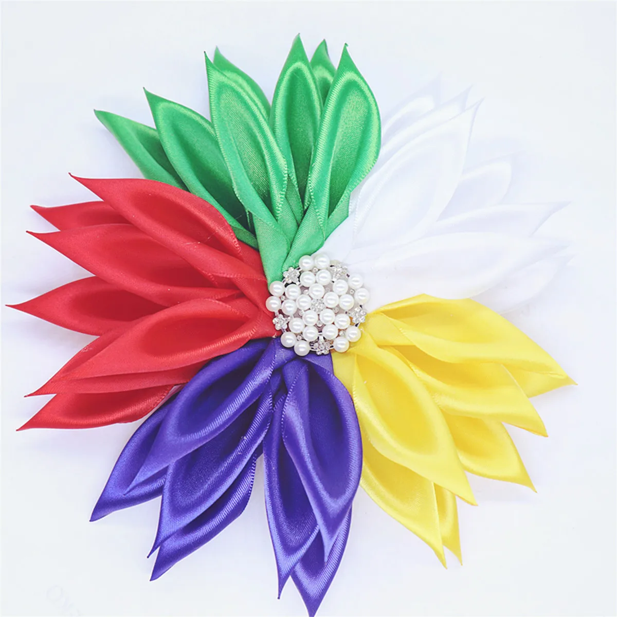 Muliti Colorful Satin Fabric Ribbon Corsage OES Pin Flower Order Eastern Star Brooch Jewelry Custom