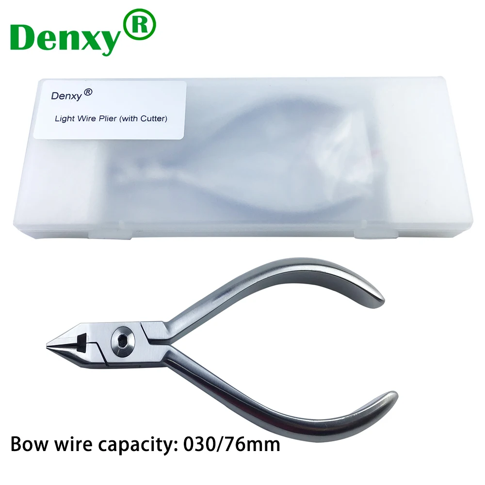 Denxy Dental Orthodontic Light  Wire Plier (With Cutter) Bow wire capacity: 030/76mm Cutting Forcep Instrument Dentist Tool