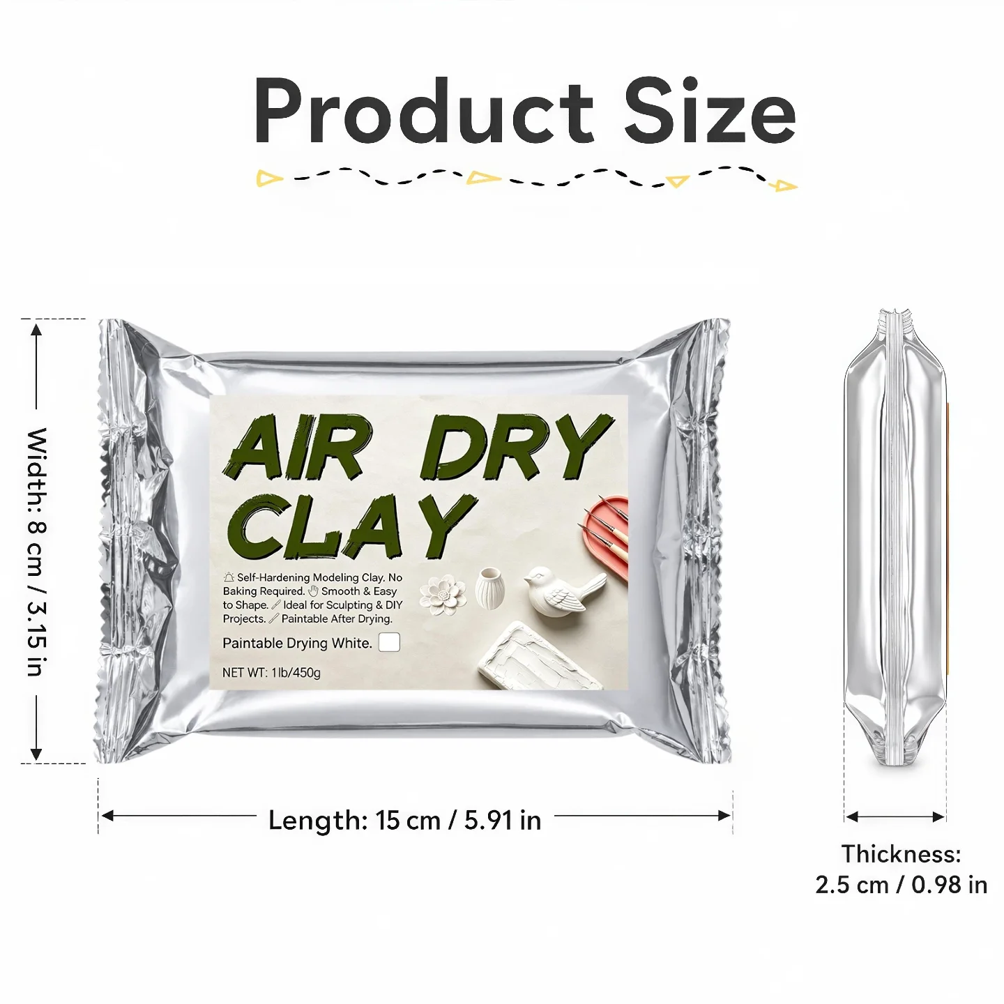 Premium White Air-Dry Clay, Modeling Clay, Art Supplies Holiday DIY Gifts, For Detailed Sculpts Miniatures And Ceramic Art