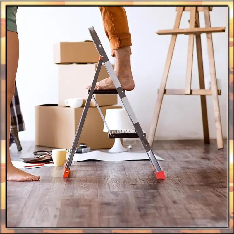 AS59 4Pcs Non-Slip Folding Ladder Feet Mat, Rubber Stair Foot Pads & Covers, Anti-Skid Ladder Leg Cushion Bumper