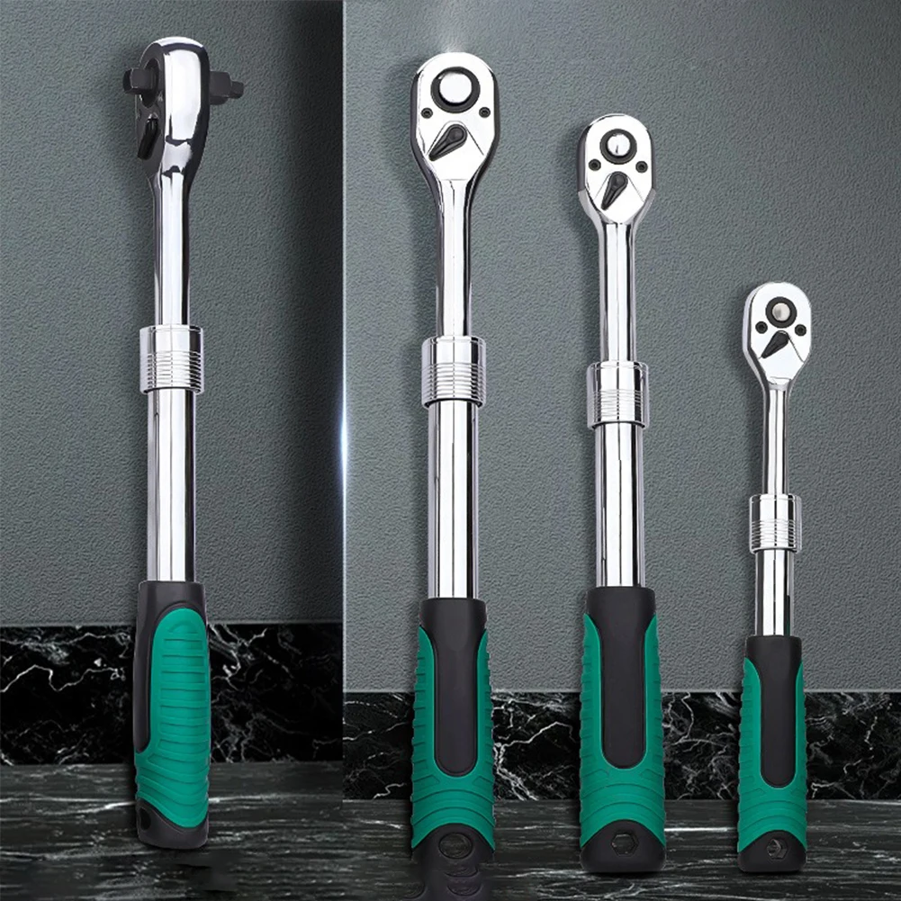 72 Tooth Ratchet Adjustable Head Wrench Long Service Life Quick Release Button Retractable Large Flap Telescopic Adjustment