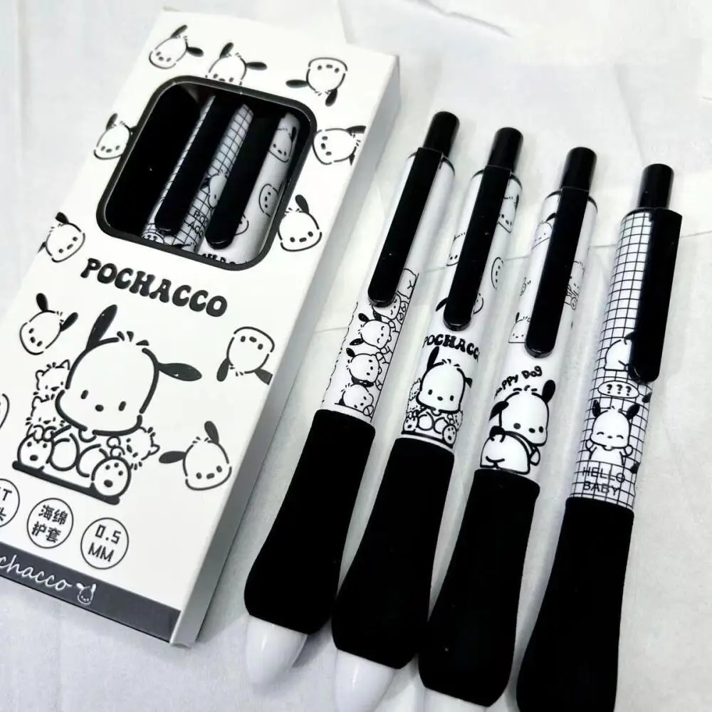 4pcs Sanrio Pochacco Gel Pen Set Cute Cartoon Press A Gel Pen Quick-drying 0.5 Ballpoint Pens Stationery Students Supplies image 2