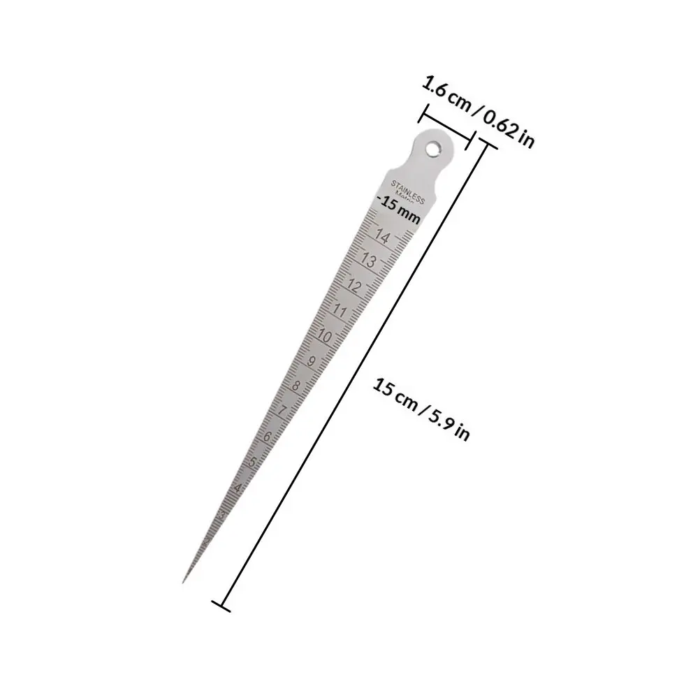 1Pcs Wedge Feeler Gauge Stainless Steel Precision Taper Metric Welding Inspection Gauge 0-15Mm for Mechanical Thread Mold