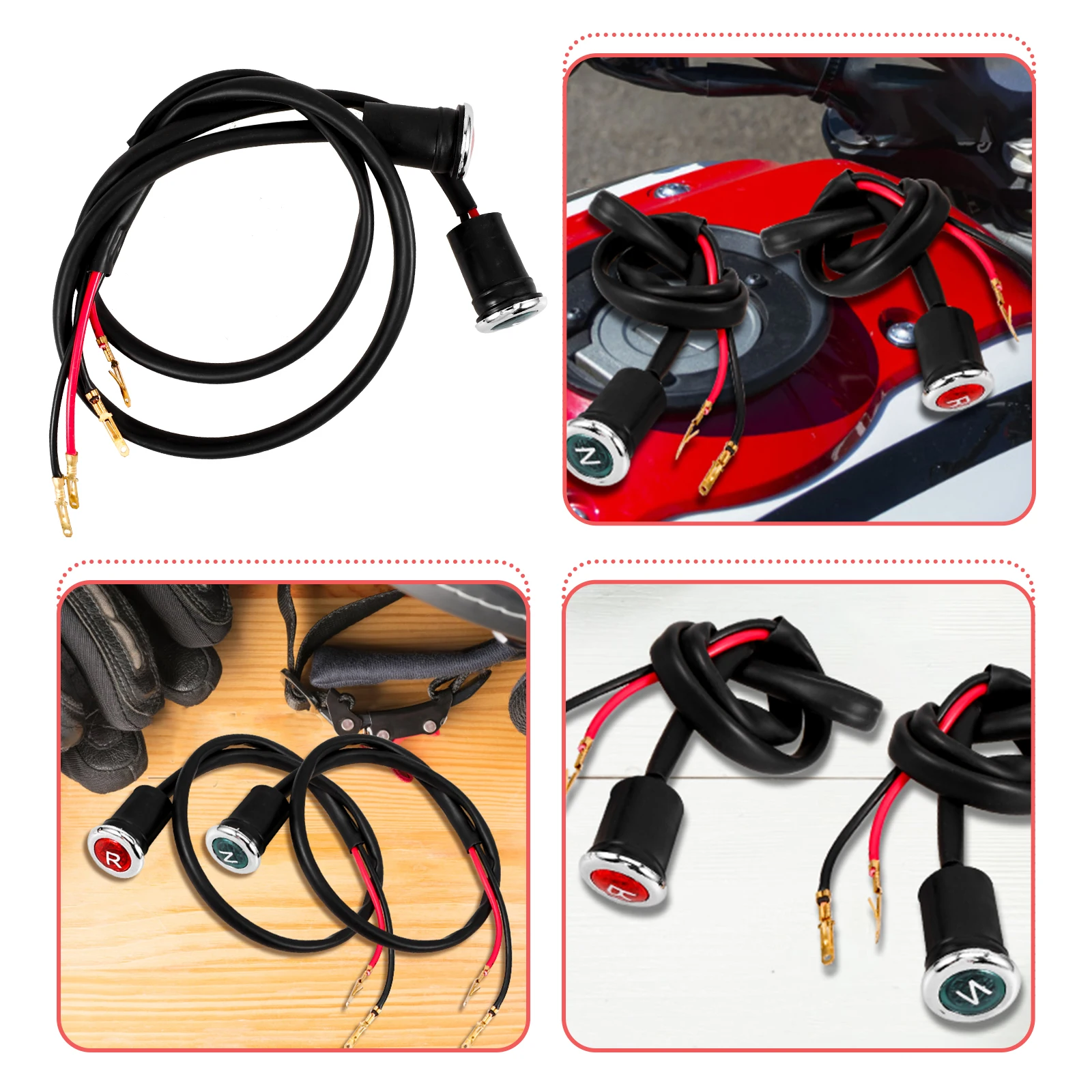 

1 Pair Red Indicator Light LED Diode R/N Neutral Monkey ATV Motorbike Motorcycle Off-road Accessories
