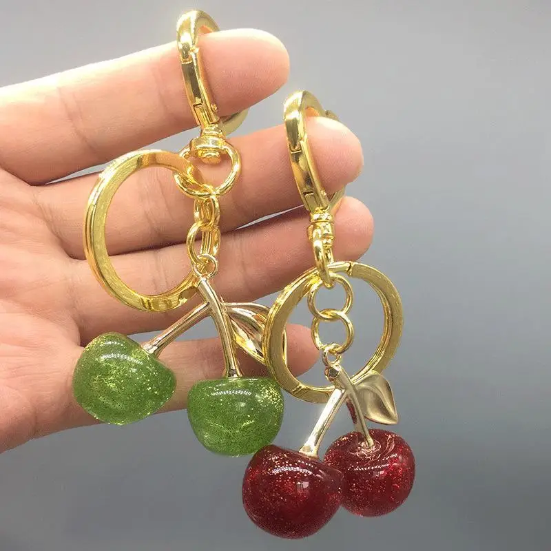 Kirsch-Anhänger Schlüsselanhänger für Frauen Niedliche Taschendekoration Multifunktionaler Schmuck Autoschlüssel-Zubehör Trendiger Charm-Schlüsselring – Detail 5