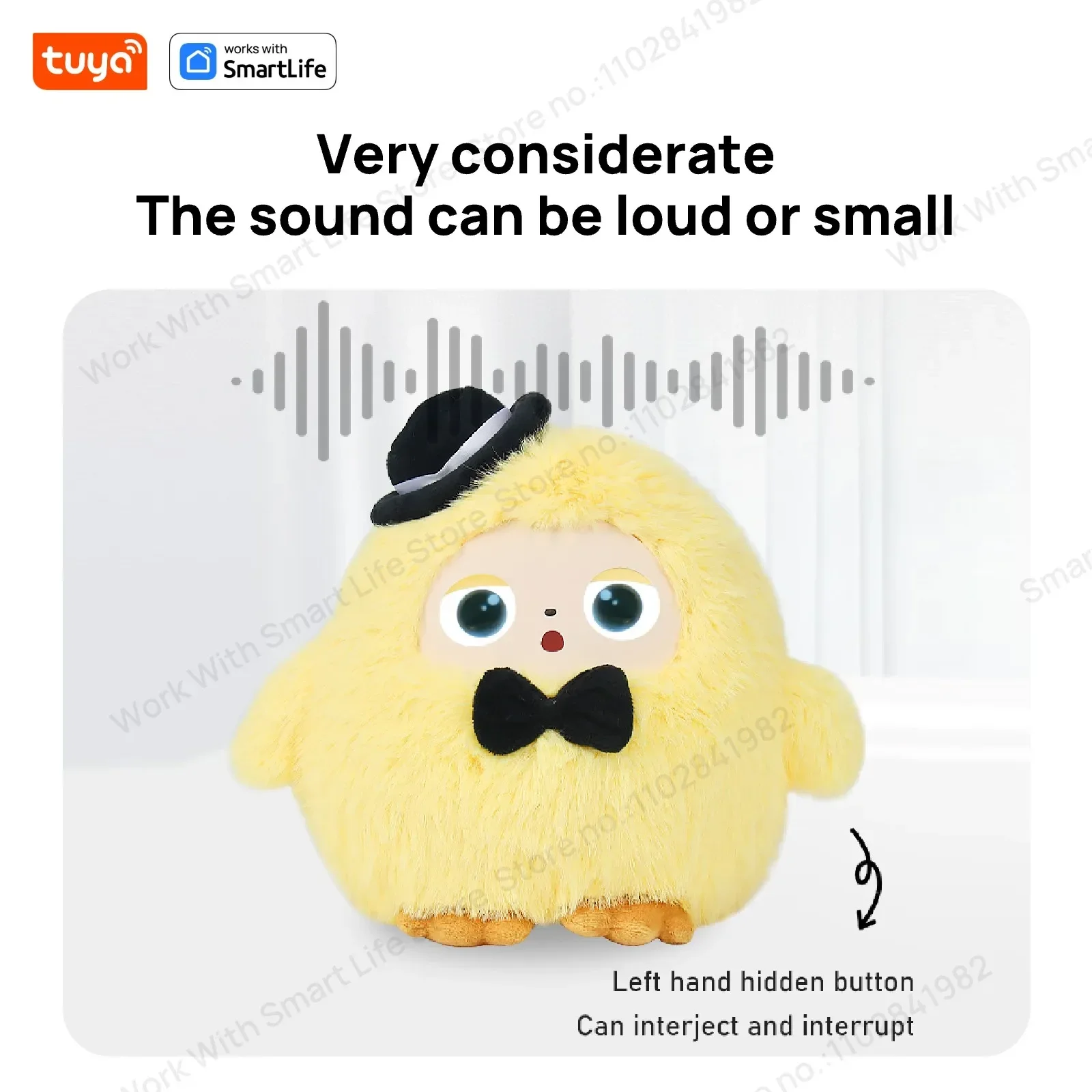 AI Plush E-Pet Toy with Smart Voice & LED Eyes, Tuya App Rechargeable, Interactive Companion for Kids Top Gift Choice Fun Gadget