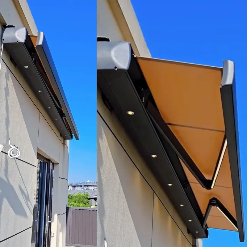 

Сверхмощный алюминиевый выдвижной тент, индивидуальный размер, уличный солнцезащитный козырек, полностью кассетный моторизованный тент