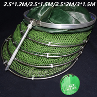 120cm 150cm 200cm Portable Fishing Net Fish Storage Steel Ring Telescopic Fish Basket Folding Fish Cage Tackle Fishing Accessory