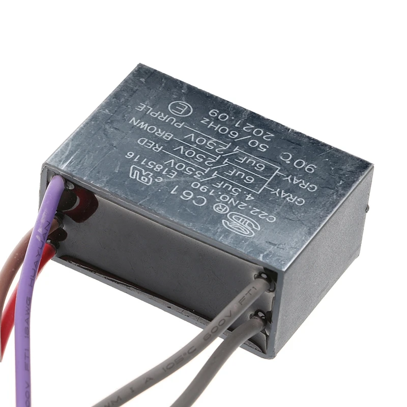 CBB61 Ceiling Fan Capacitor 4.5uf+6uf+6uf 5 Wire 250V 5 Speed Starting Capacitor