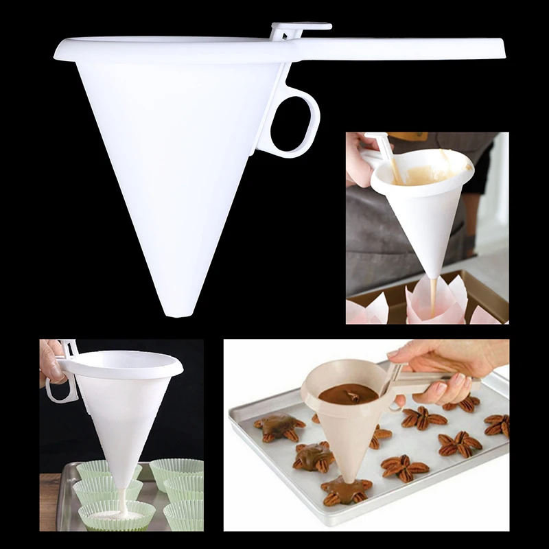 1 Piece of chocolate frosting funnel mold pancake cream batter dispenser cake tool handheld component cup baking tool Kitchen