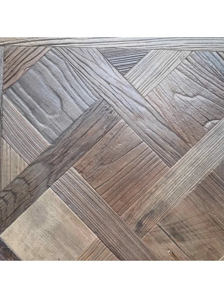 Customized version of wax oiled multi-layer reclaimed wood flooring, parquet flooring