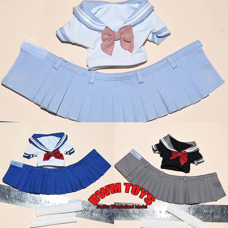 Customize 1/6 Scale Female Soldier Tight Sailor Uniform Crop Top Short Pleated Skirt For 12inch Action Figure Doll