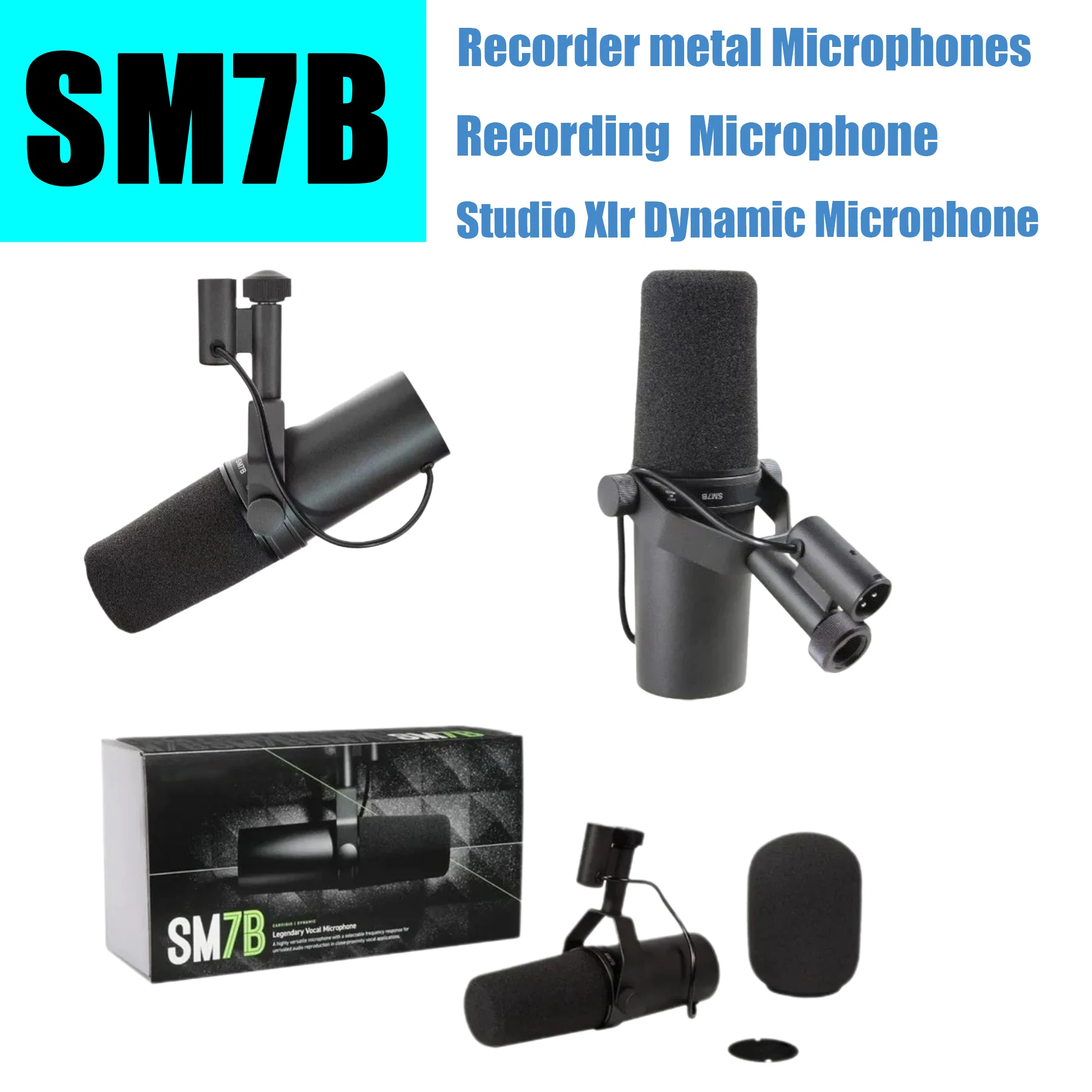 

SM7B Dynamic Vocal Microphone for Streaming, Podcast, & Recording, Wide-Range Frequency, Warm & Smooth Sound, Rugged Constructio