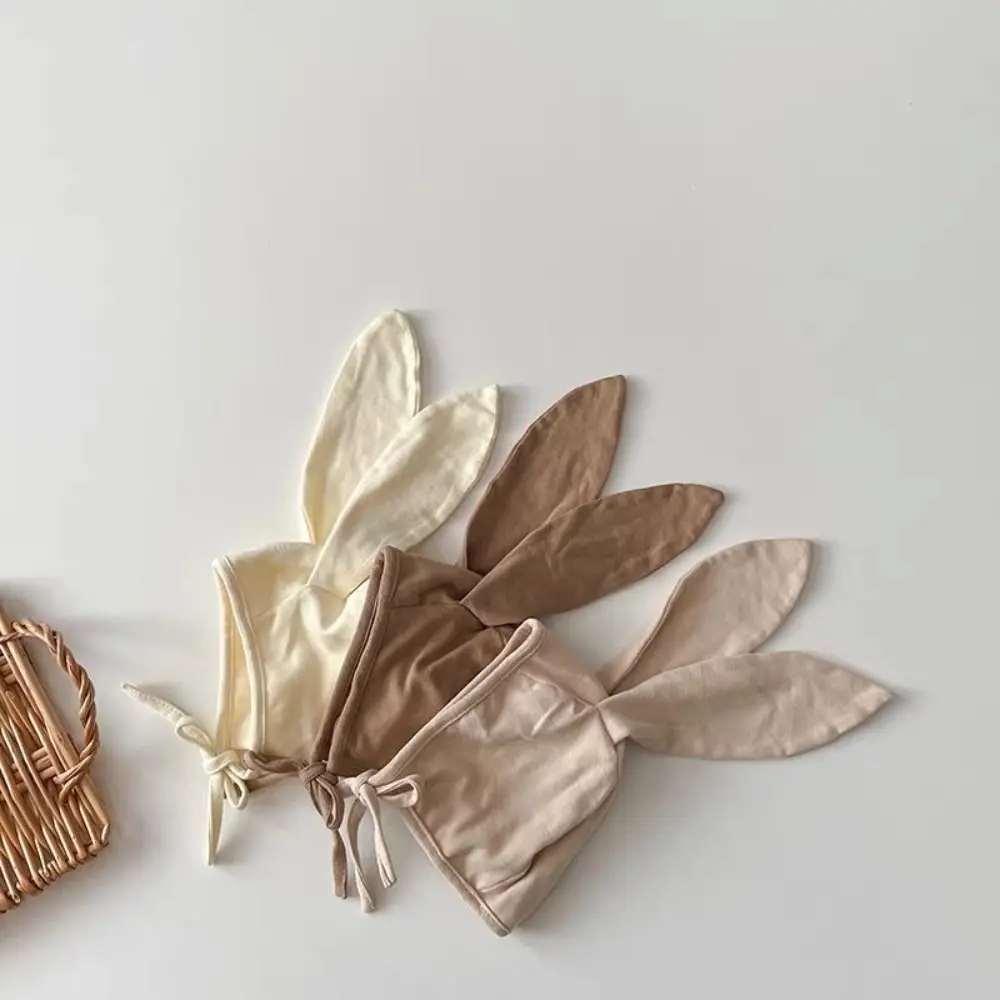 

Sweet Cute Thin Baby Rabbit Ear Hat Windproof Cotton Bonnet Beany Hat Cartoon Pullover Style Newborn Infant Hats Newborn Use