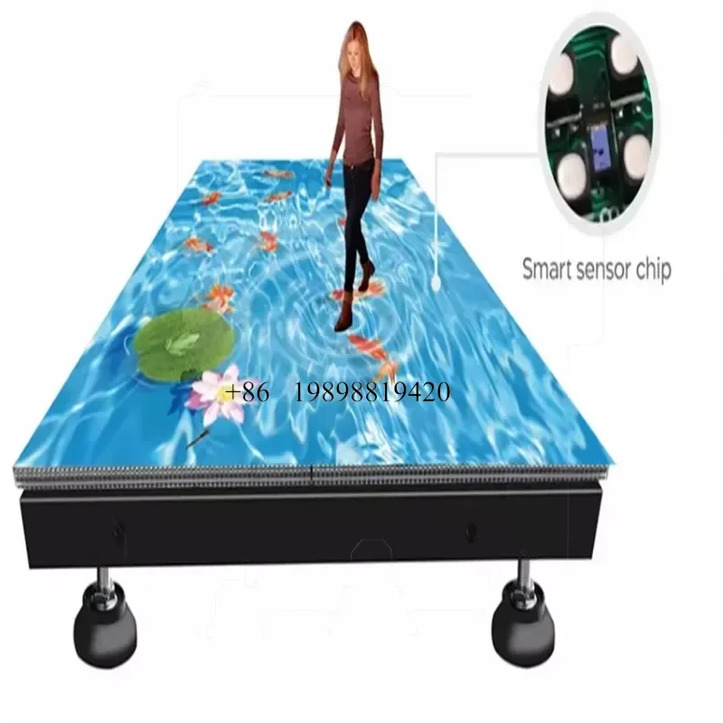 Wmwmnu for Sensor Interaction Built-in Sensor Dance Floor P2.9 P3.91 P4.81 LED Display Stage Floor Tile customized product