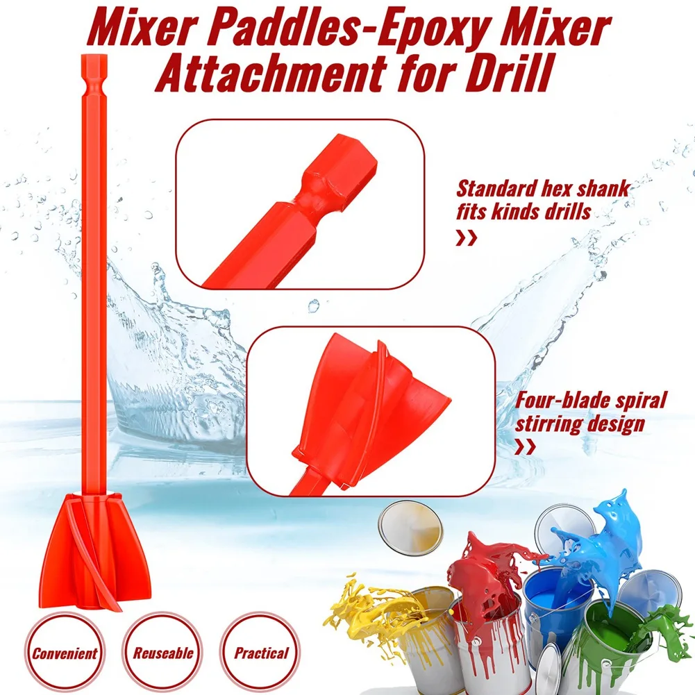 AEE8-12 Pieces Epoxy Mixer Attachment For Drill Helix Paint Mixer Reusable Resin Mixer Paint Stirrers Drill Attachment