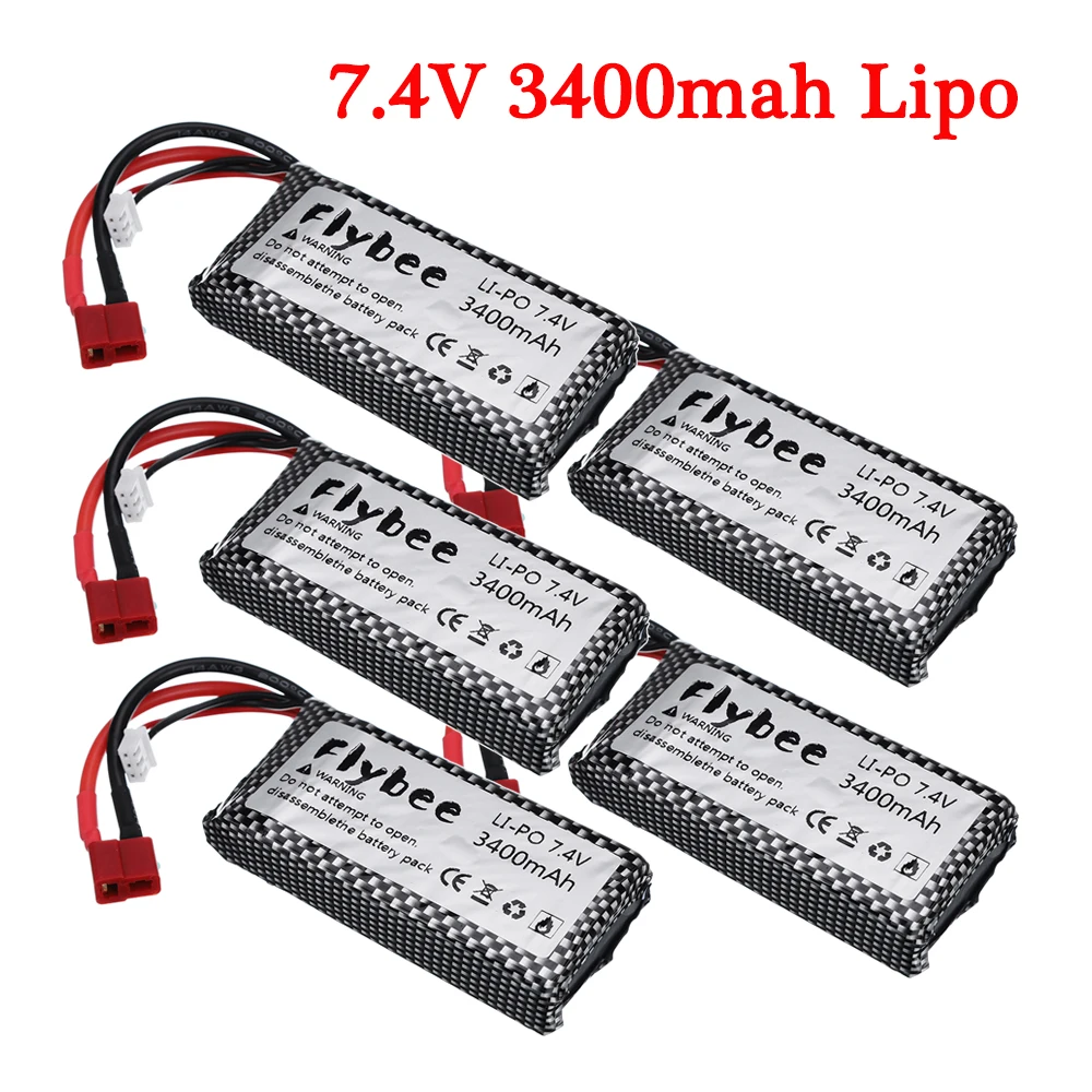 7.4V battery For Wltoys 144001 car 2s 3400mah Lipo battery For Wltoys 12423 12428 feiyue 03 Q39 FY07 FY-07 RC car Toys battery