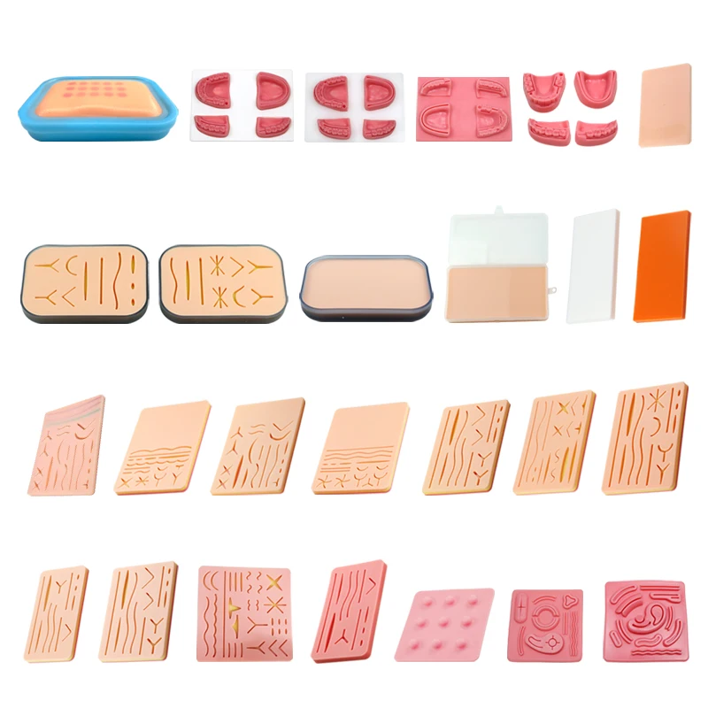 

Traumatic Skin Suture Model with Wound Laparoscopic Simulation Training Suture Pad Injection Practice Model Oral Suture Module