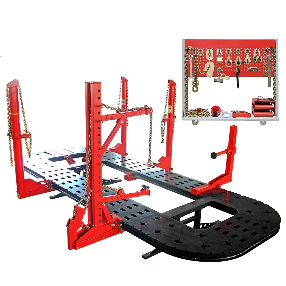 Air Pump Car Bench Machine With 18 Feet Platform And 5 Towers For Auto Body Frame Aligning And Straightening