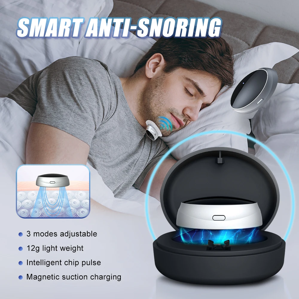 Smart Anti Snoring Device EMS Pulse Anti Ronco and Apnea Effective Snoring Noise Prevention Mechanism Snore Stoper for Men Woman