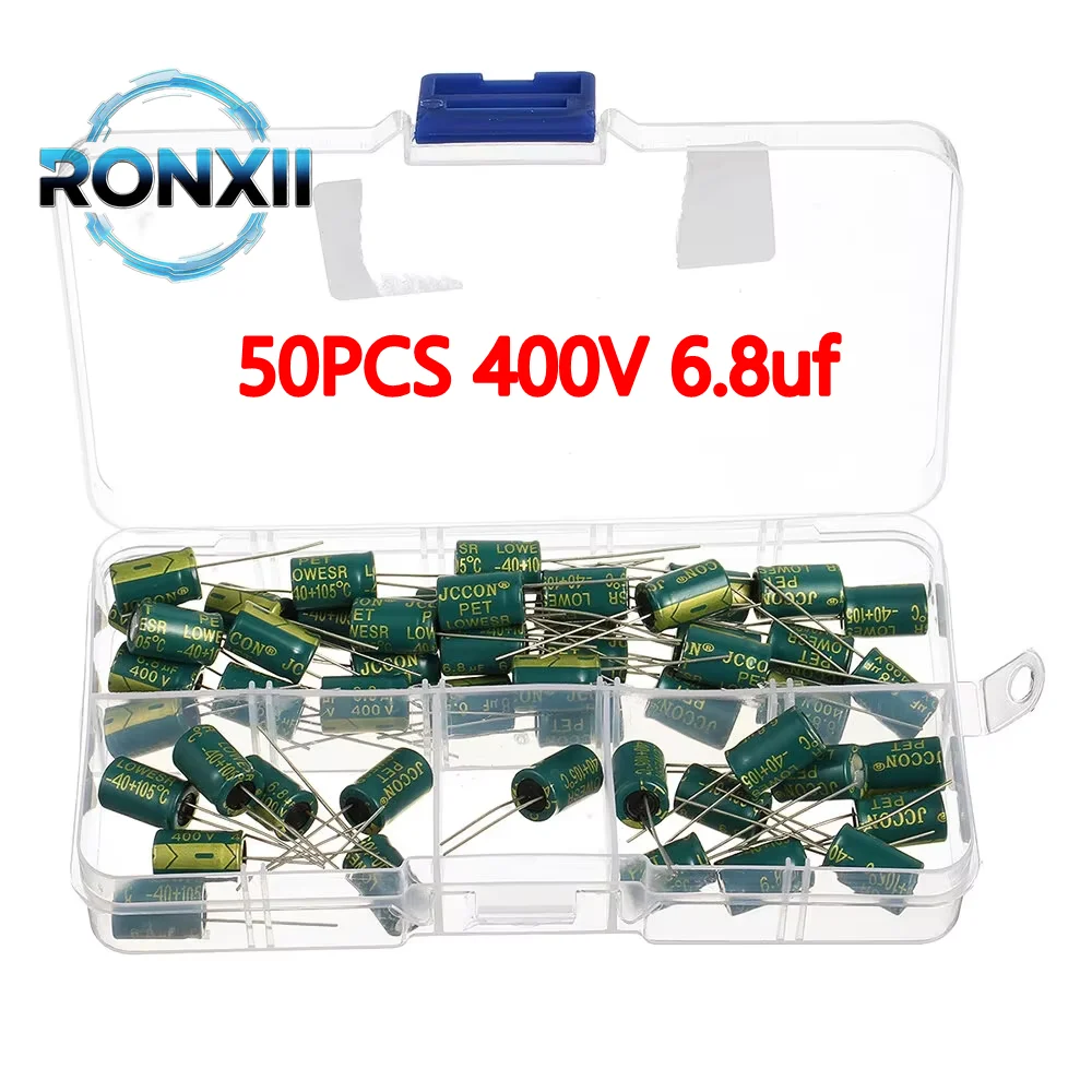 

Высокочастотный низкоомный импульсный источник питания 400 В 6,8 мкФ, алюминиевый электролитический конденсатор 8 мм * 12 мм с коробкой, 50 шт.