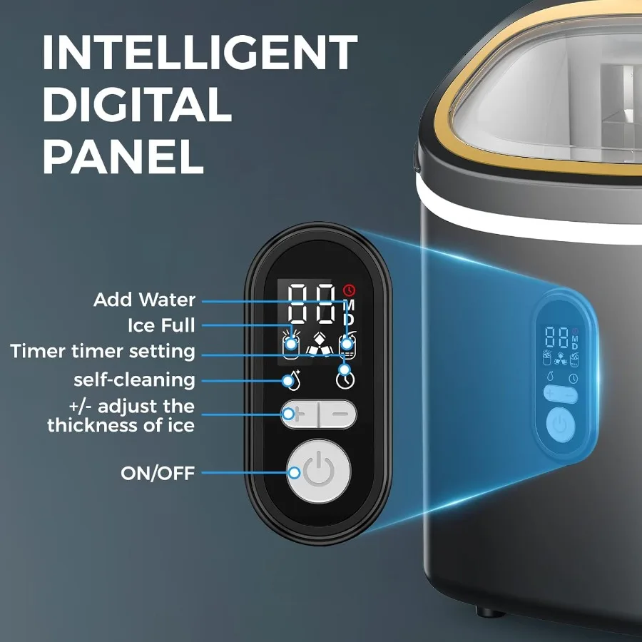 Aanrecht ijsblokjesmachine 30LBS 24 uur draagbare ijsmachine met bovenste externe watertank Zelfreinigende functie 16 stuks ijsblokjes 13