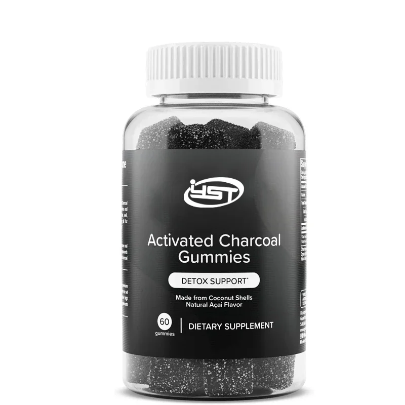 

Coconut activated charcoal gummies - used for detoxification, oral and intestinal health - gluten free, vegetarian and non GMO