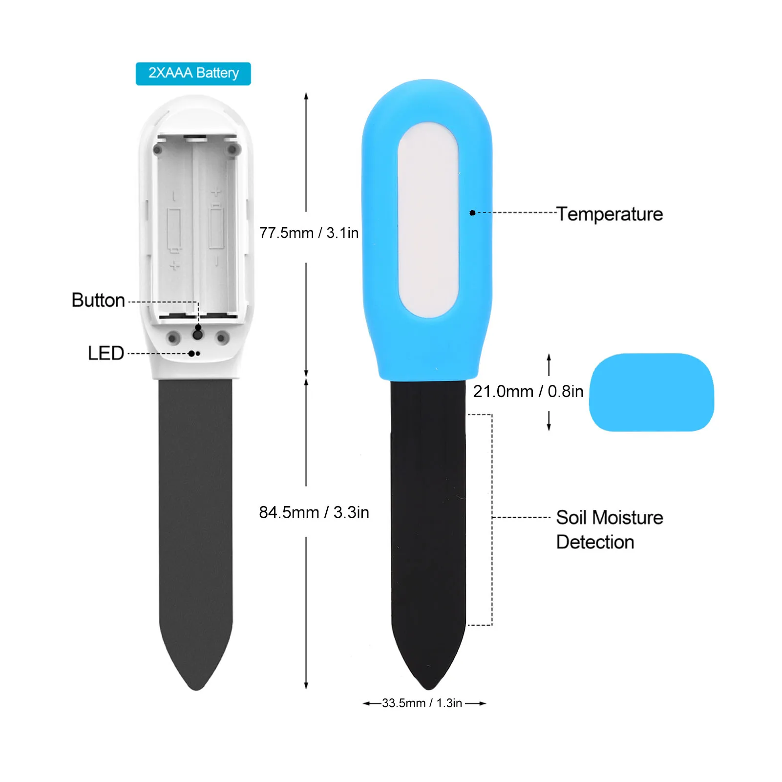 دعم مقياس رطوبة التربة لـ Zigbee2mqtt مستشعر درجة حرارة رطوبة التربة كشف في الوقت الحقيقي مقياس التسجيل التاريخي