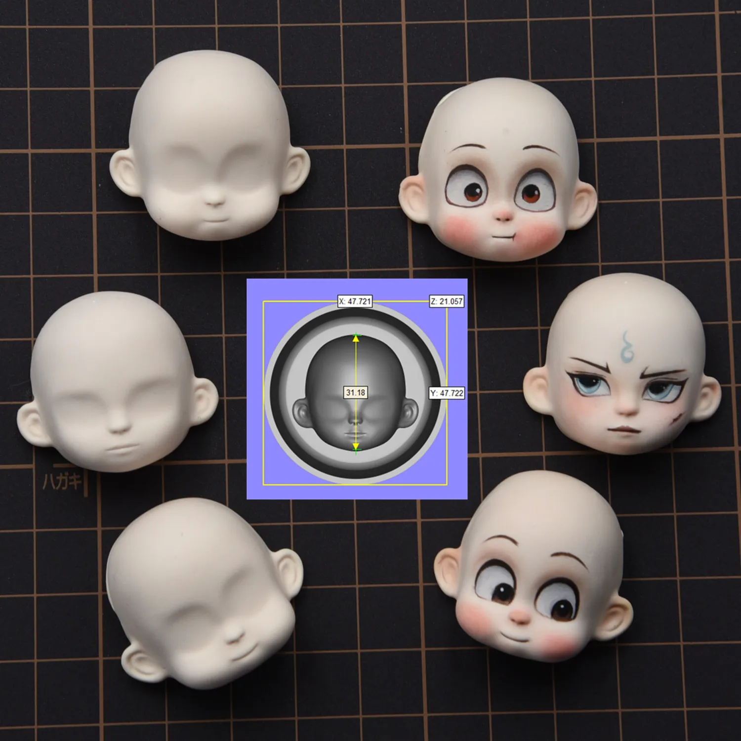 Doll New Coming Cute Polymer Ceramic Clay Face Silicone Mold Sulpture Doll DIY molds