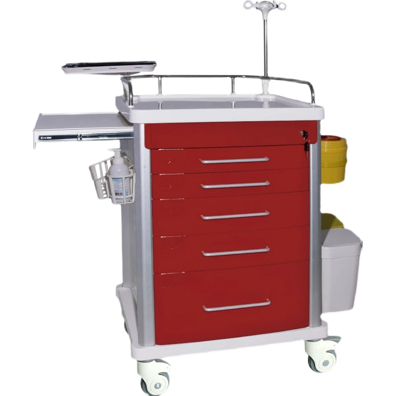 Red emergency car ABS emergency car care car luxury functional care car instrument table thickened emergency cart