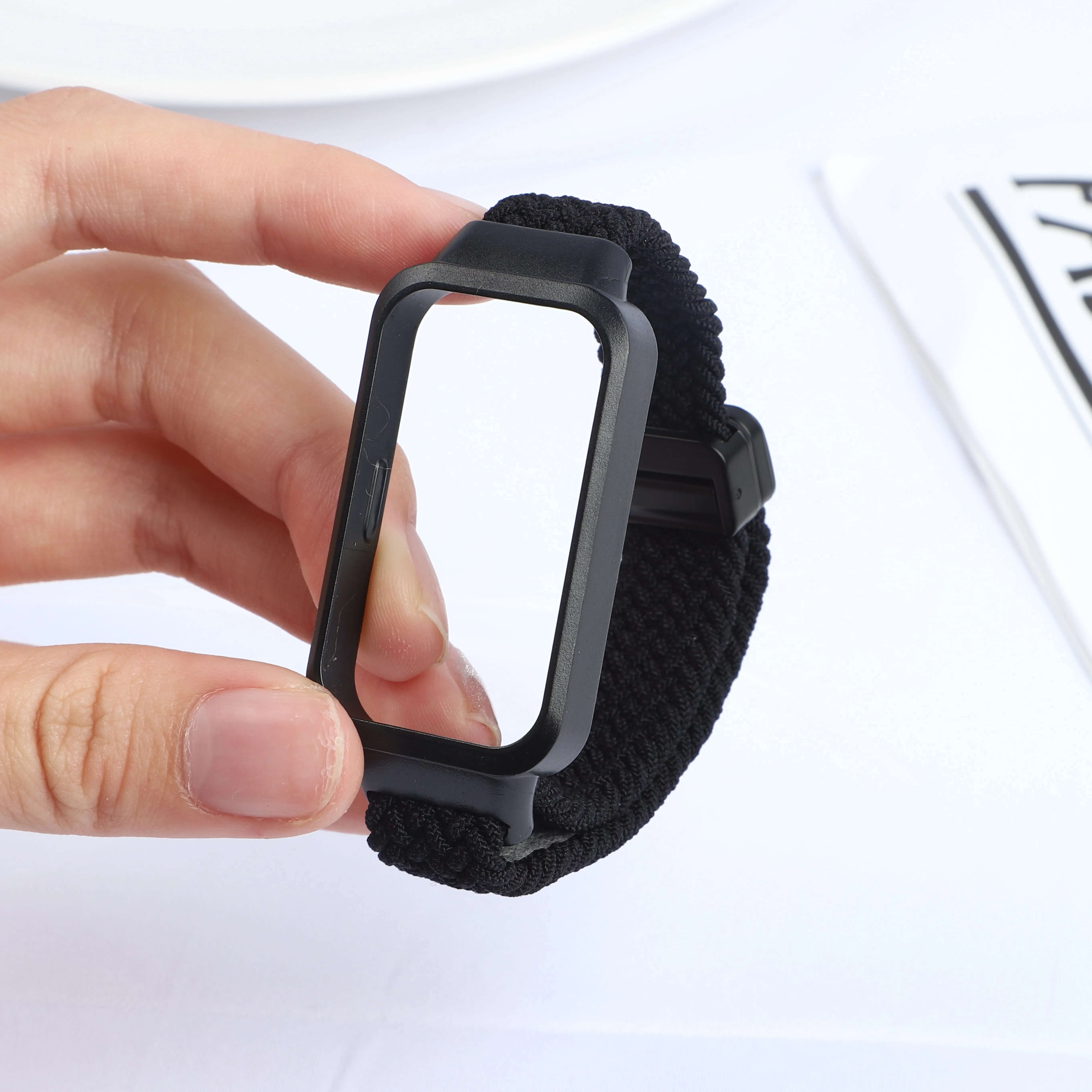 Magnetisches geflochtenes Armband + Schutzhülle für Xiaomi Smart Mi Band 9 8 Active Zubehör Sport Nyon Loop Armband + Abdeckung Correa Redmi Band 3 2 – Detail 11