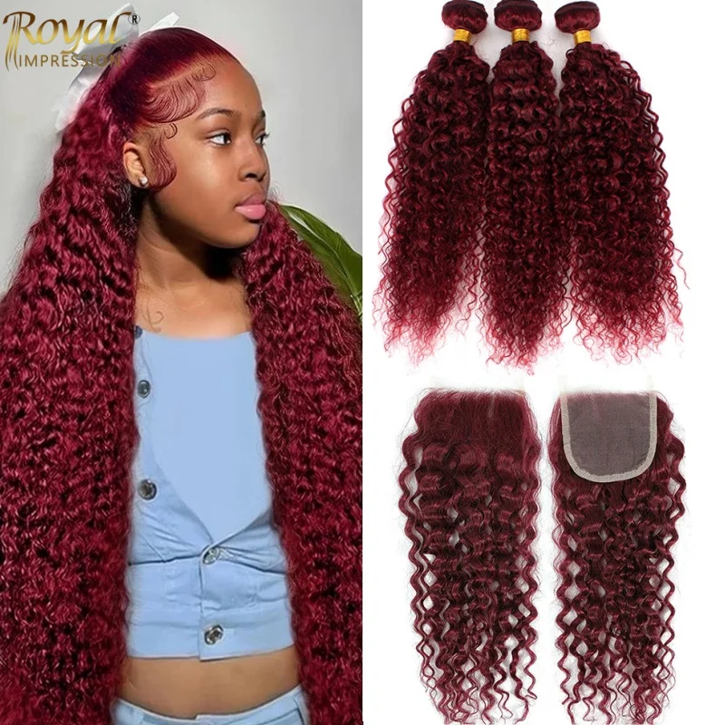 

12A Бразильские пучки вьющихся человеческих волос Джерри с застежкой 99j Цветные вьющиеся пучки волос 100% натуральное необработанное наращивание волос