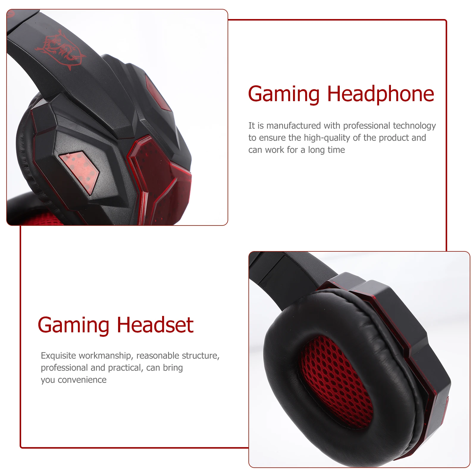 

Gaming Headphone Over Ear Noise Reduction Microphone Headset Usb Cable Volume Control Sweat Reduction Comfortable