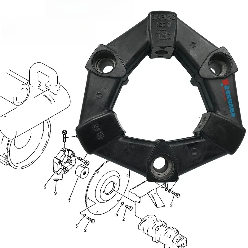

8AS coupling rubber for Komatsu KOBELCO excavator PC20 PC25 PC10 SK40-7 SK04V2