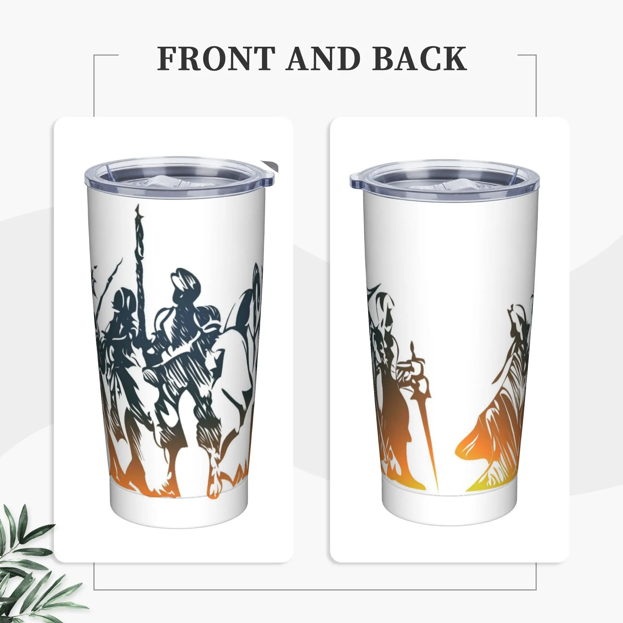 

Stainless Steel Tumbler Video Game FFT Mugs Cup With Straws Camping Hot Drinks Water Bottle Keep Heat Large Capacity Mug Gift