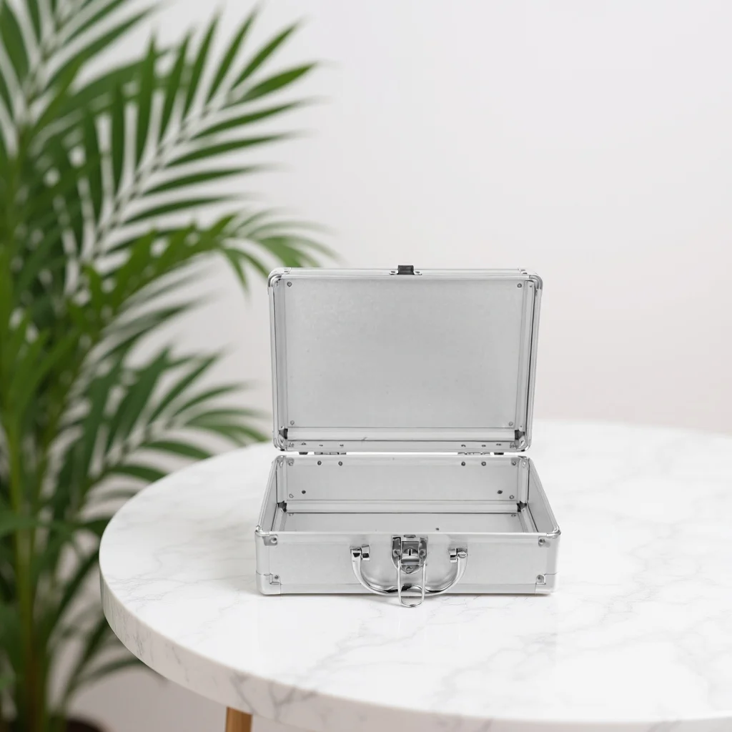 Professional Hard Briefcase with Sturdy Handle Aluminum Alloy Frame Case for Valuable Items Portable Tool Organizing Case Men