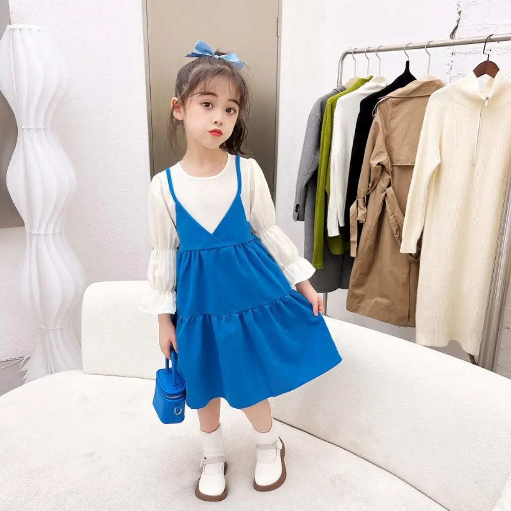 

Fashion Pleated Lace Princes Dress Bowknot Loose Girls Long Dress Ballet Style Sweet Children Long Sleeved Dress Spring/Fall