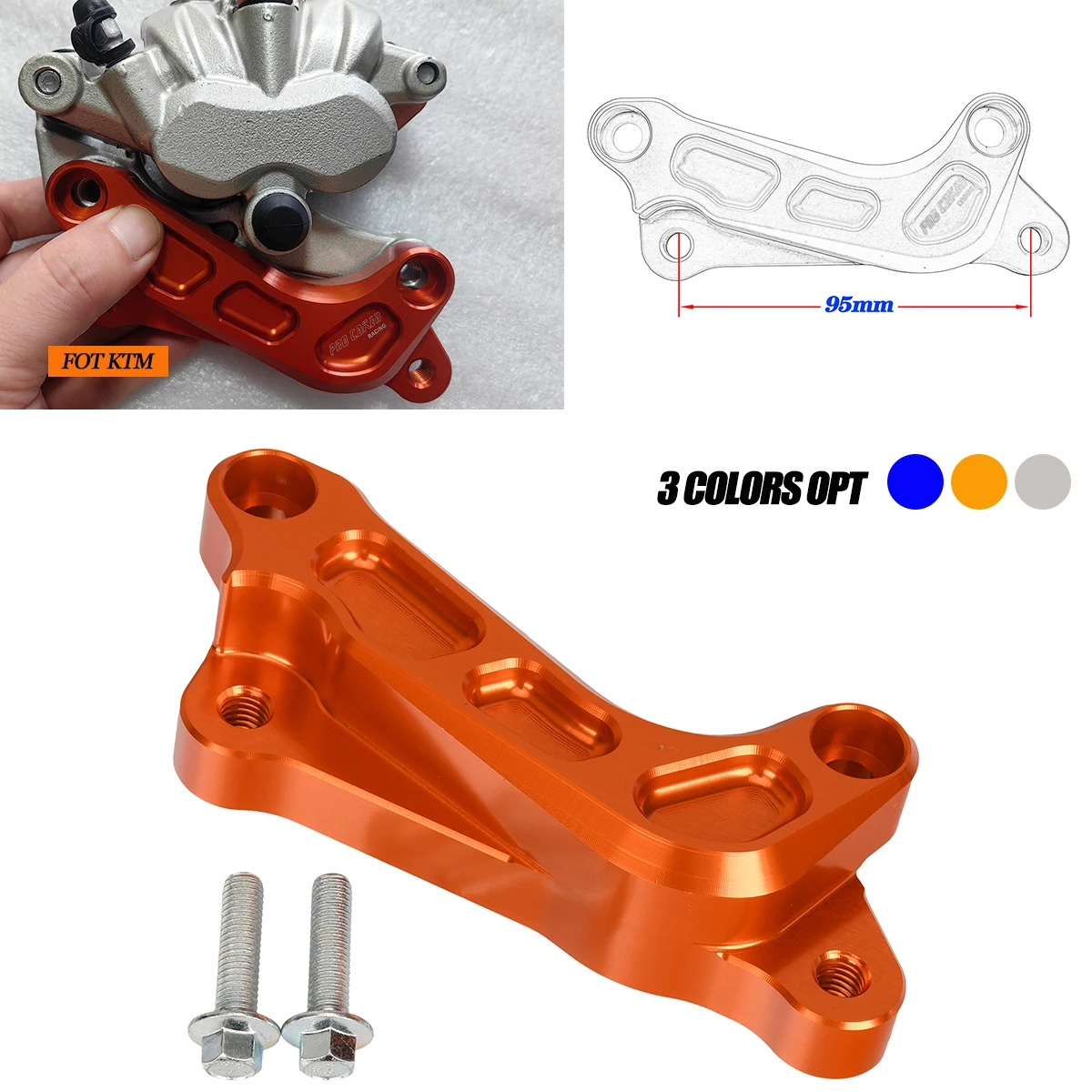 

320mm Disc Brake Caliper Mount Adapter Front and Rear Column Brackets for KTM XC XCF XCW SX SXF EXC EXCF TPI Six-day 1994-2023