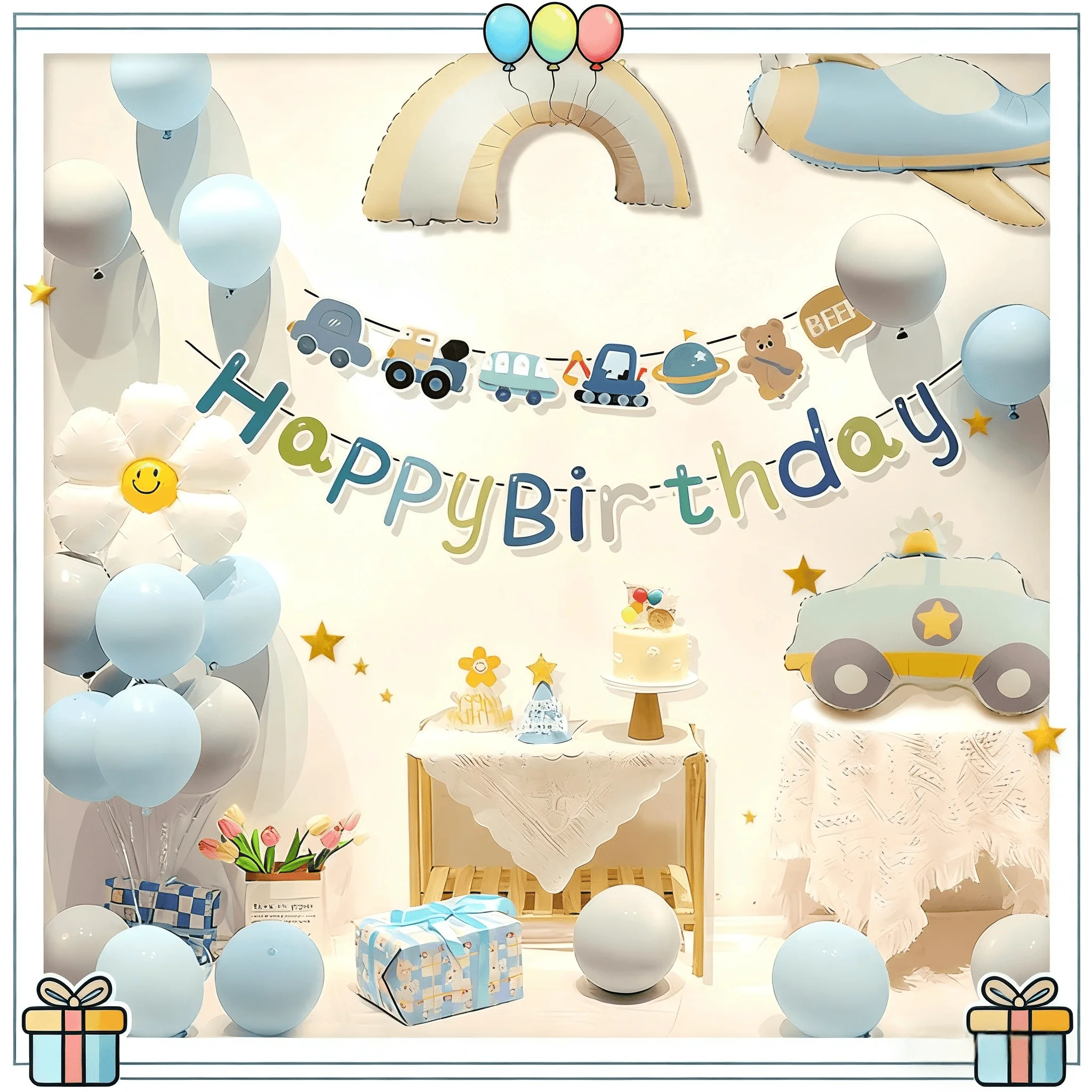 

Happy Birthday Balloons Banner Kit Aluminum Foil Felium Balloon for Birthday Baby Shower Wedding Party Decorative Accessories