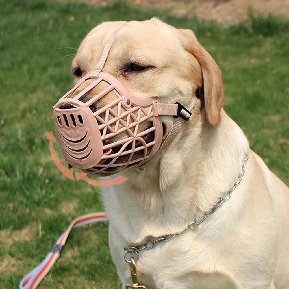 Outdoor Anti-eating Dog Muzzle for Medium Large Dogs Adjustable Pet Mask Golden Resistant Labrador Accessories Mascotas Supplies