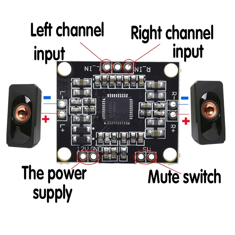 10PCS PAM8610 digital power amplifier board 2 x15w dual channel stereo mini class D power amplifier board