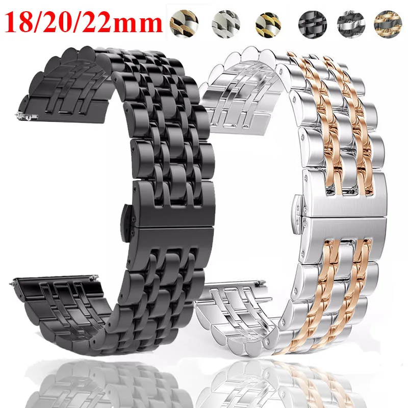 18mm 20mm 22mm Metallarmband für Huawei Watch GT6 Pro GT5 GT4 Edelstahl-Armband für Xiaomi Watch 5 S5 S4 S3 Samsung Galaxy 7 6