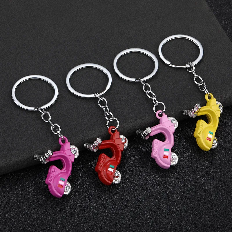 1pcs Fun Electric Vehicle Keychain Pendant Creative Mini Moto Keyring Personalized Electric Motorcycle Car Key Chain Ring Gift